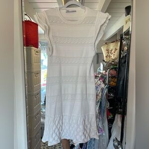 Zara White Sleeveless Midi Sundress